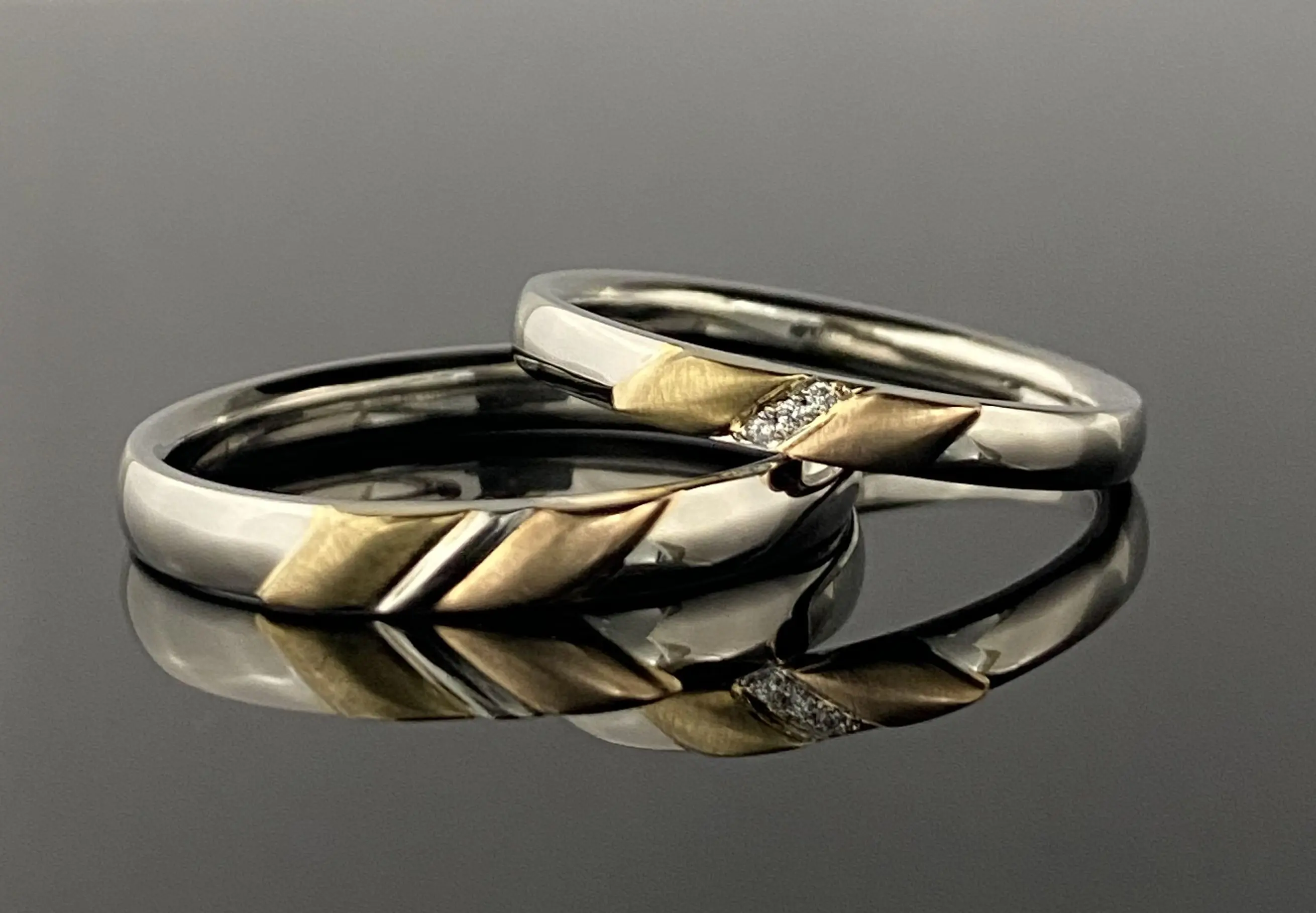 プラチナとk18のコンビデザイン | 結婚・婚約指輪のオーダーメイドは